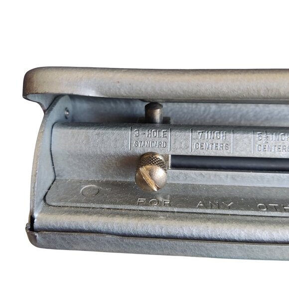 Vtg Mutual Adjustable Hand Punch No 20 Original Box Metal 2 or 3 Hole Made USA - Picture 5 of 16